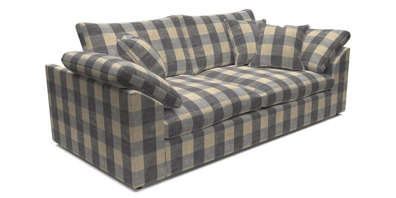Big Softie Sloped Arm 3 Seater Sofa in Two Tone Plain Biscuit