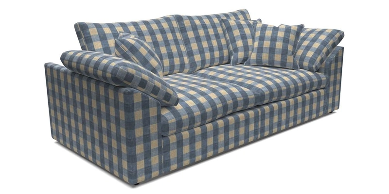 Big Softie Sloped Arm 3 Seater Sofa in Two Tone Plain Biscuit