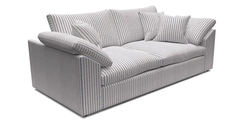 Big Softie Sloped Arm 3 Seater Sofa in Two Tone Plain Biscuit
