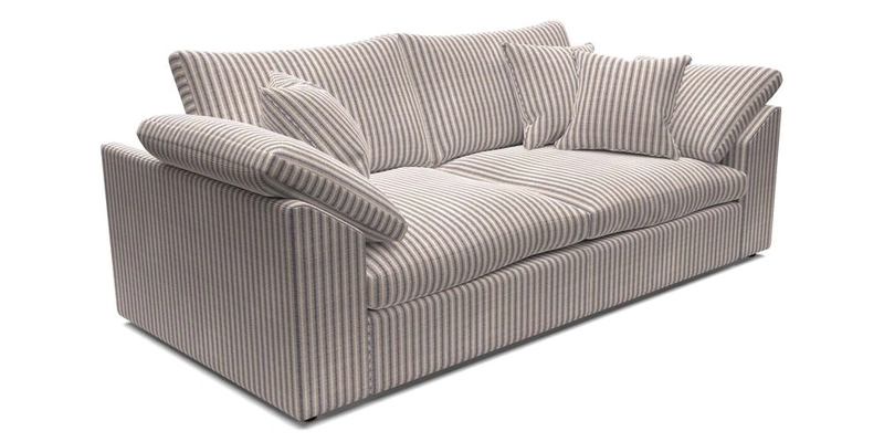 Big Softie Sloped Arm 3 Seater Sofa in Two Tone Plain Biscuit