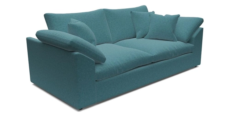 Big Softie Sloped Arm 3 Seater Sofa in Two Tone Plain Biscuit