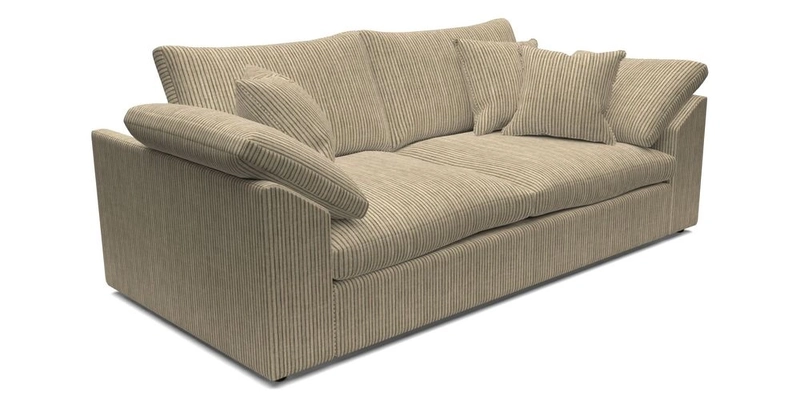 Big Softie Sloped Arm 3 Seater Sofa in Two Tone Plain Biscuit