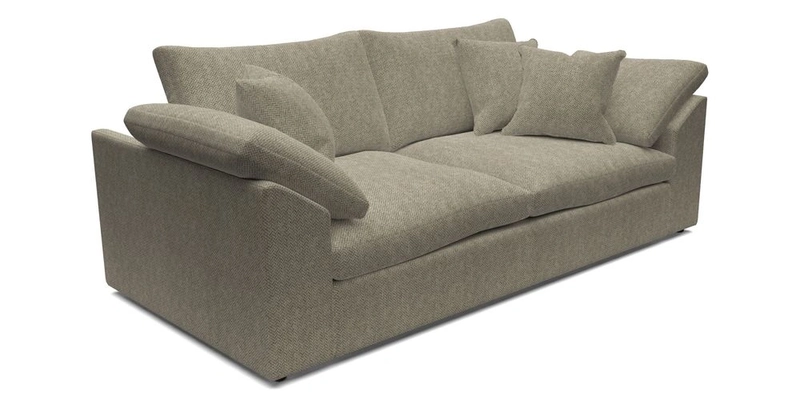Big Softie Sloped Arm 3 Seater Sofa in Two Tone Plain Biscuit