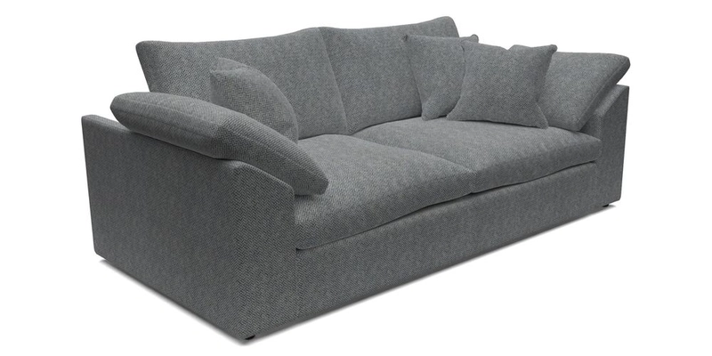 Big Softie Sloped Arm 3 Seater Sofa in Two Tone Plain Biscuit