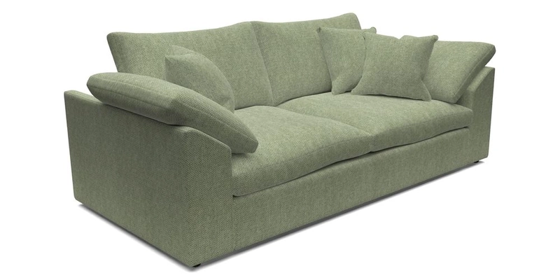 Big Softie Sloped Arm 3 Seater Sofa in Two Tone Plain Biscuit