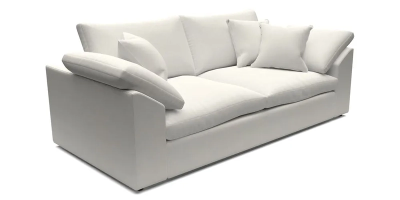 Big Softie Sloped Arm 3 Seater Sofa in Two Tone Plain Biscuit
