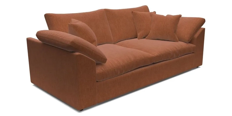 Big Softie Sloped Arm 3 Seater Sofa in Two Tone Plain Biscuit