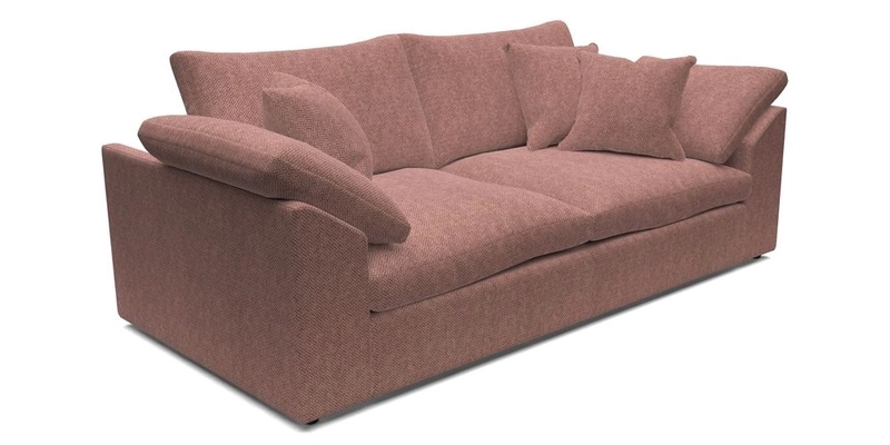 Big Softie Sloped Arm 3 Seater Sofa in Two Tone Plain Biscuit