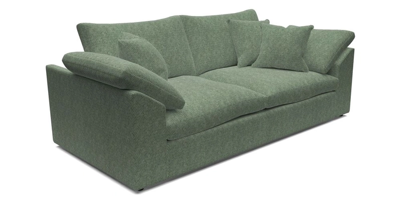 Big Softie Sloped Arm 3 Seater Sofa in Two Tone Plain Biscuit