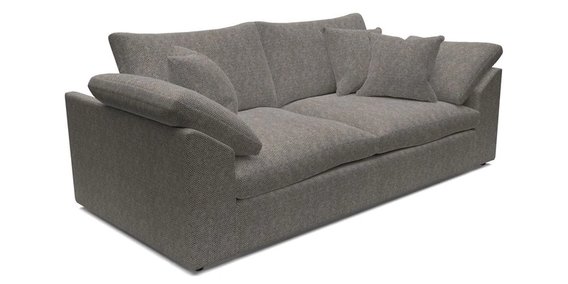 Big Softie Sloped Arm 3 Seater Sofa in Two Tone Plain Biscuit