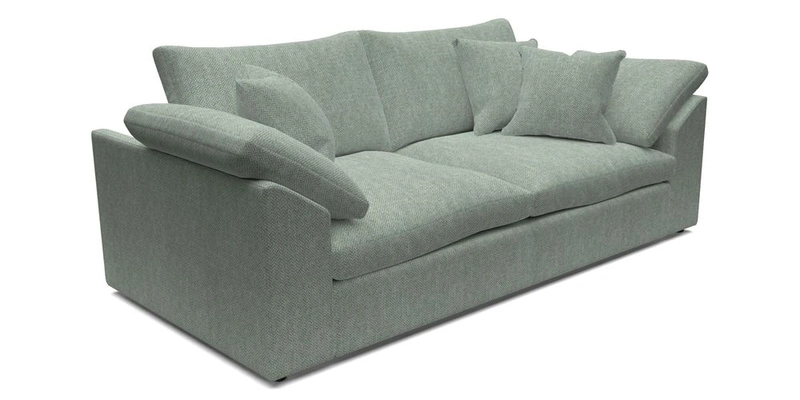 Big Softie Sloped Arm 3 Seater Sofa in Two Tone Plain Biscuit