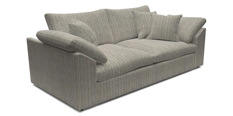 Big Softie Sloped Arm 3 Seater Sofa in Two Tone Plain Biscuit