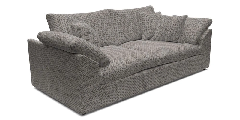 Big Softie Sloped Arm 3 Seater Sofa in Two Tone Plain Biscuit
