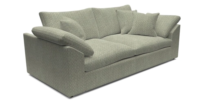 Big Softie Sloped Arm 3 Seater Sofa in Two Tone Plain Biscuit