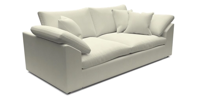 Big Softie Sloped Arm 3 Seater Sofa in Two Tone Plain Biscuit