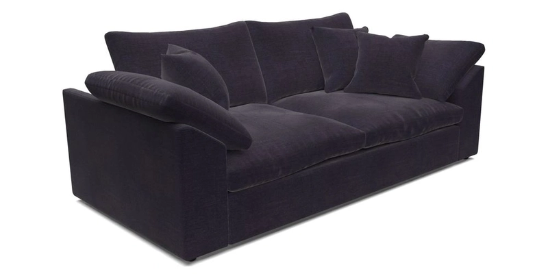 Big Softie Sloped Arm 3 Seater Sofa in Two Tone Plain Biscuit