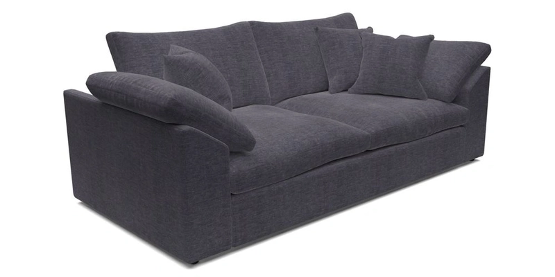 Big Softie Sloped Arm 3 Seater Sofa in Two Tone Plain Biscuit