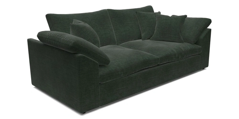 Big Softie Sloped Arm 3 Seater Sofa in Two Tone Plain Biscuit
