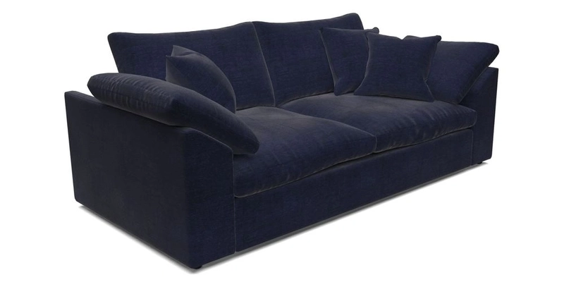 Big Softie Sloped Arm 3 Seater Sofa in Two Tone Plain Biscuit