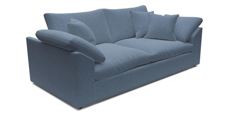 Big Softie Sloped Arm 3 Seater Sofa in Two Tone Plain Biscuit