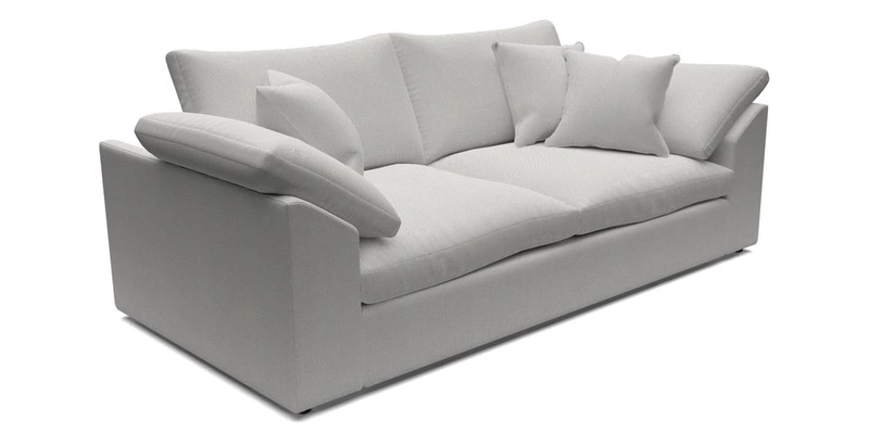 Big Softie Sloped Arm 3 Seater Sofa in Two Tone Plain Biscuit
