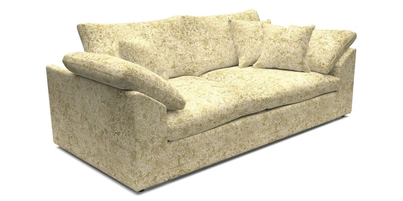 Big Softie Sloped Arm 3 Seater Sofa in Two Tone Plain Biscuit