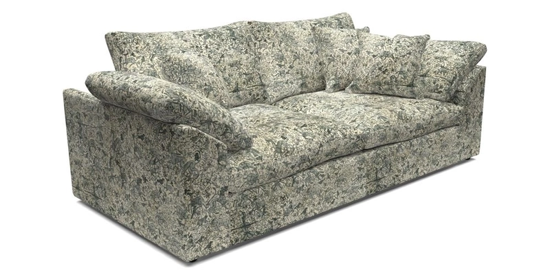 Big Softie Sloped Arm 3 Seater Sofa in Two Tone Plain Biscuit