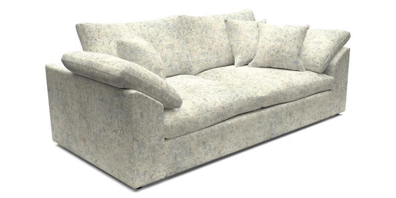 Big Softie Sloped Arm 3 Seater Sofa in Two Tone Plain Biscuit