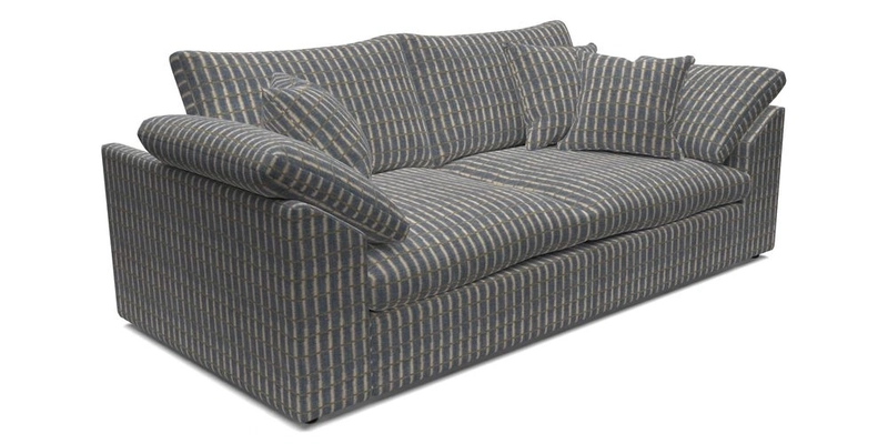 Big Softie Sloped Arm 3 Seater Sofa in Two Tone Plain Biscuit