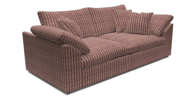 Big Softie Sloped Arm 3 Seater Sofa in Two Tone Plain Biscuit