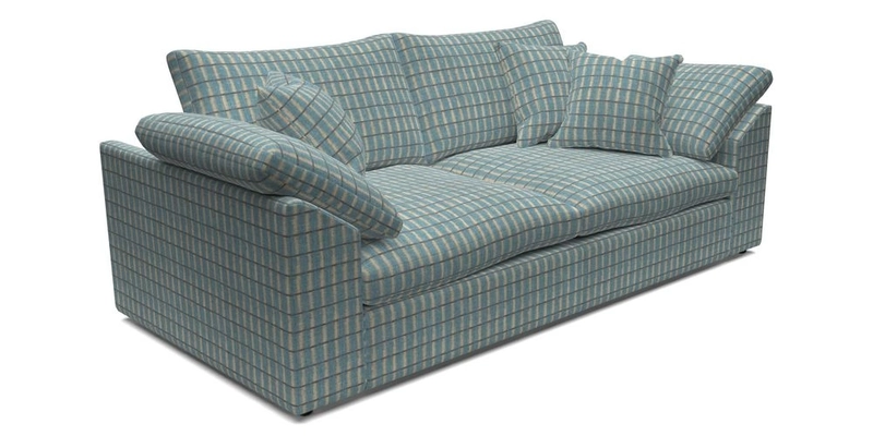 Big Softie Sloped Arm 3 Seater Sofa in Two Tone Plain Biscuit