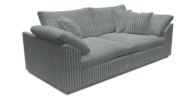 Big Softie Sloped Arm 3 Seater Sofa in Two Tone Plain Biscuit