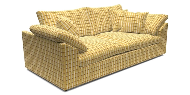 Big Softie Sloped Arm 3 Seater Sofa in Two Tone Plain Biscuit