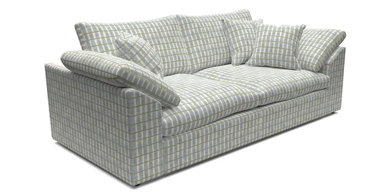 Big Softie Sloped Arm 3 Seater Sofa in Two Tone Plain Biscuit