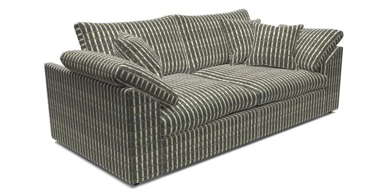 Big Softie Sloped Arm 3 Seater Sofa in Two Tone Plain Biscuit