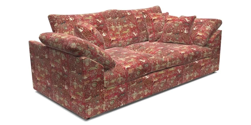 Big Softie Sloped Arm 3 Seater Sofa in Two Tone Plain Biscuit
