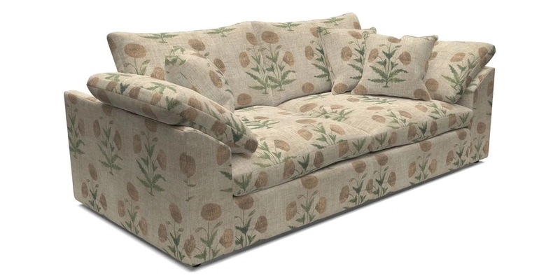Big Softie Sloped Arm 3 Seater Sofa in Two Tone Plain Biscuit