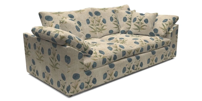Big Softie Sloped Arm 3 Seater Sofa in Two Tone Plain Biscuit