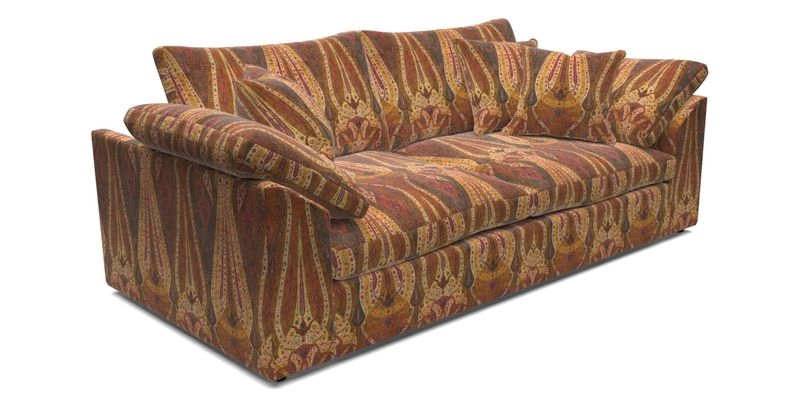 Big Softie Sloped Arm 3 Seater Sofa in Two Tone Plain Biscuit