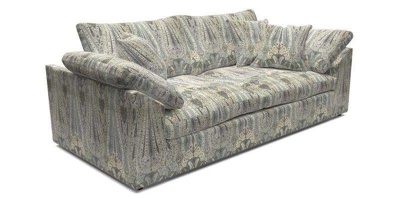 Big Softie Sloped Arm 3 Seater Sofa in Two Tone Plain Biscuit