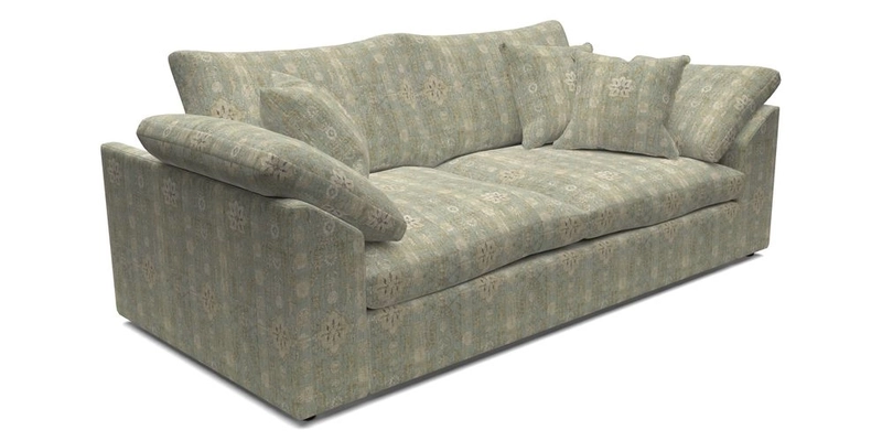 Big Softie Sloped Arm 3 Seater Sofa in Two Tone Plain Biscuit