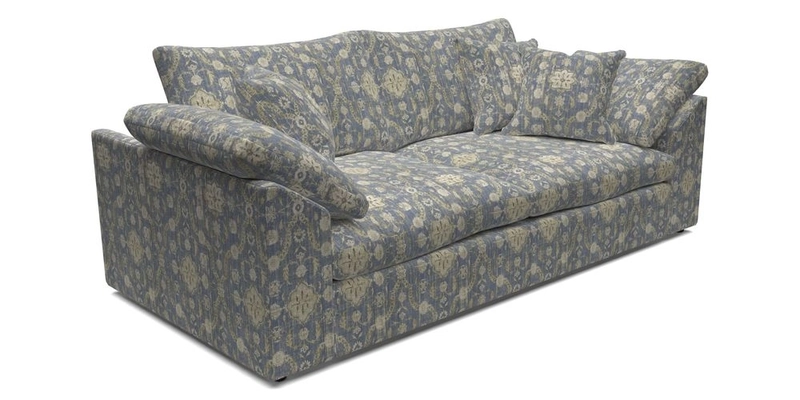 Big Softie Sloped Arm 3 Seater Sofa in Two Tone Plain Biscuit