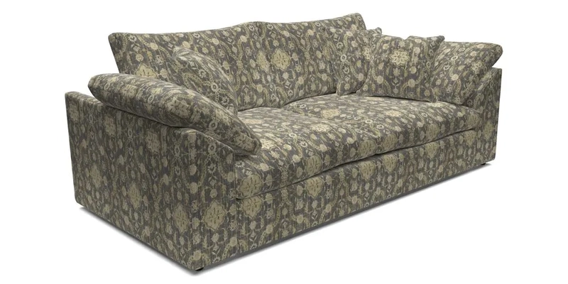 Big Softie Sloped Arm 3 Seater Sofa in Two Tone Plain Biscuit