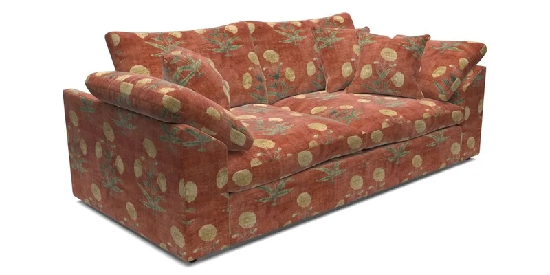 Big Softie Sloped Arm 3 Seater Sofa in Two Tone Plain Biscuit