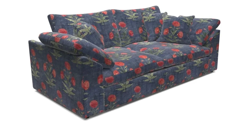 Big Softie Sloped Arm 3 Seater Sofa in Two Tone Plain Biscuit