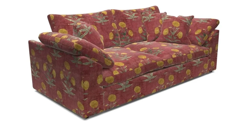 Big Softie Sloped Arm 3 Seater Sofa in Two Tone Plain Biscuit