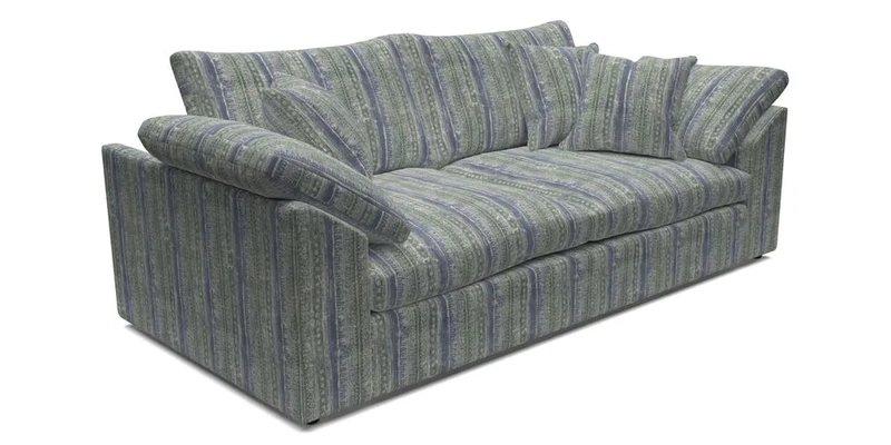 Big Softie Sloped Arm 3 Seater Sofa in Two Tone Plain Biscuit