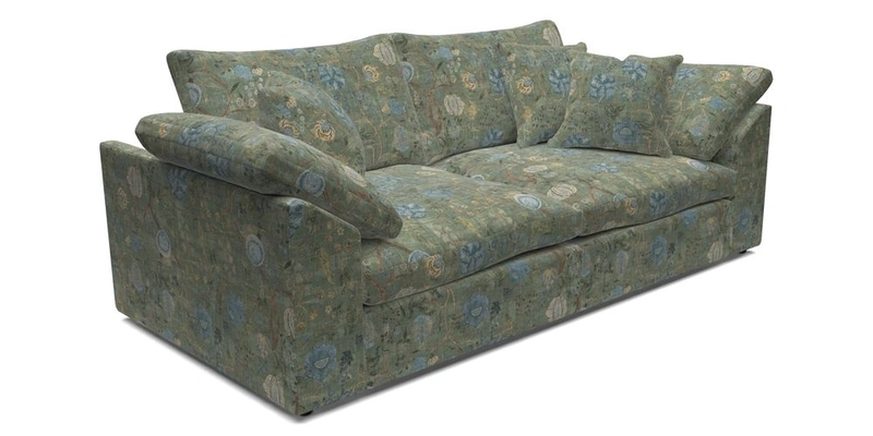 Big Softie Sloped Arm 3 Seater Sofa in Two Tone Plain Biscuit