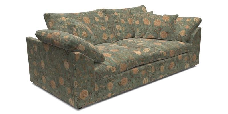 Big Softie Sloped Arm 3 Seater Sofa in Two Tone Plain Biscuit