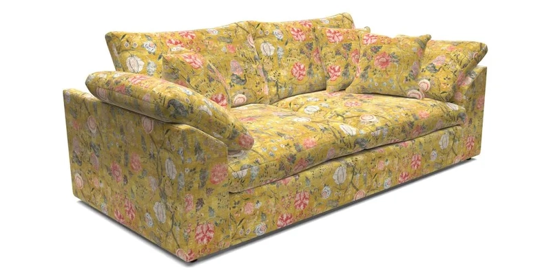 Big Softie Sloped Arm 3 Seater Sofa in Two Tone Plain Biscuit